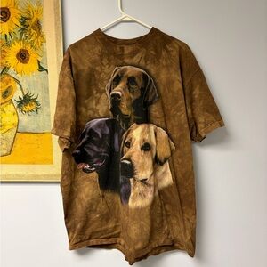 The mountain yellow, brown and black lab Dog Print T-Shirt